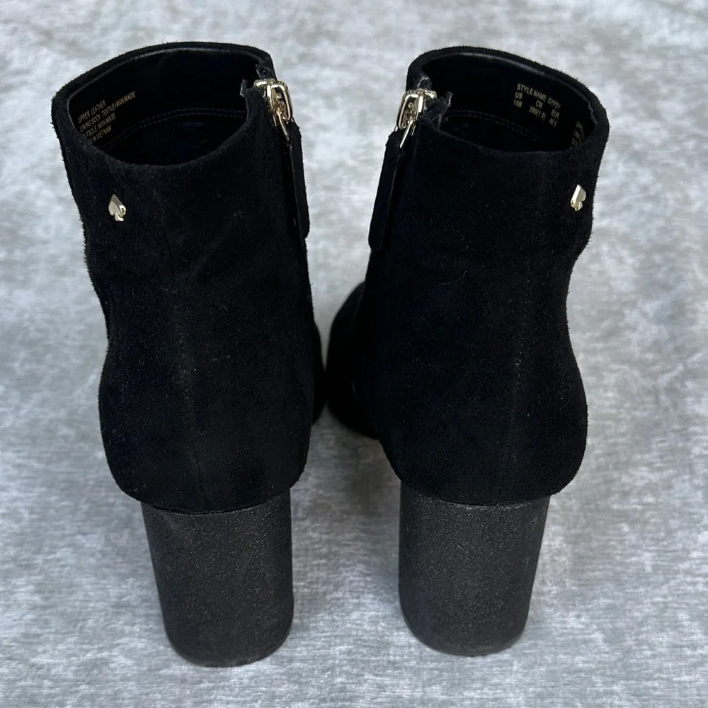 Kate Spade Glitter Block Heel Black Ankle Booties (10)
